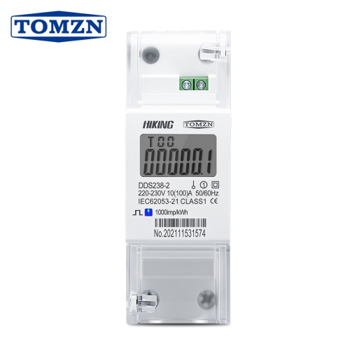 TOMZN Official 120V 230V AC 100A High-current Energy Meter 50Hz 60Hz Class1 35mm DIN Rail 5+1 99999.9 DDS238-2 1-Phase 2-Wire - TOMZN