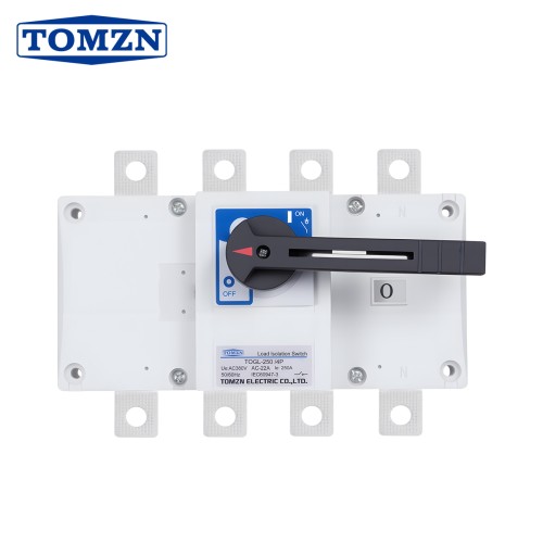 TOMZN Official High-current Load Isolation Switch Three-phase Four-wire 4P AC380V 50/60Hz 250A Lockable Thickened Terminal - TOMZN