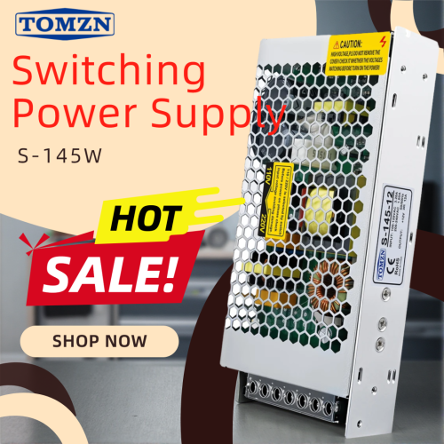TOMZN Official Switching Power Supply AC-DC AC 100-120V 200-240V S-145W-12V 24V Quick Heat Dissipation Adjustable - TOMZN