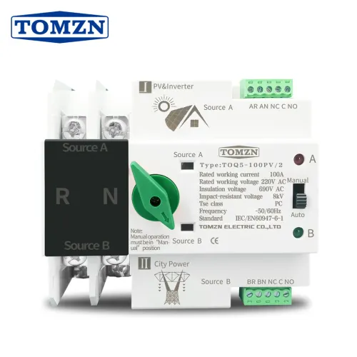 TOMZN Single Phase Din Rail ATS for PV inverter Dual Power Automatic Transfer Selector Switches Uninterrupted 2P 63A 100A 125A - TOMZN