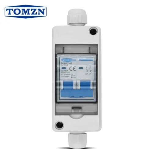 TOMZN Solar photovoltaic PV Combiner Box with circuit breaker HT 2ways 1 in 1 out DC 2P DC 600V 1000V 3-63A Waterproof Box IP65 - TOMZN