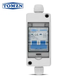 TOMZN Solar photovoltaic PV Combiner Box with DC MCB HT 2ways 1 in 1 out DC 2P DC 600V 1000V 3-63A Waterproof Box IP65 no wires - TOMZN