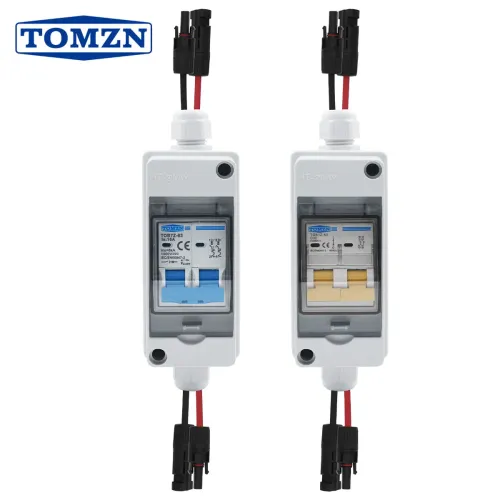 TOMZN Solar photovoltaic PV Combiner Box with DC MCB IP65 HT 2ways 600/1000V 1 input 1 out DC with matching wires Waterproof Box - TOMZN