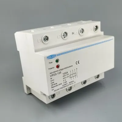 100A 380V Three Phase four wire Din rail automatic recovery over voltage and under voltage protective protection relay - TOMZN