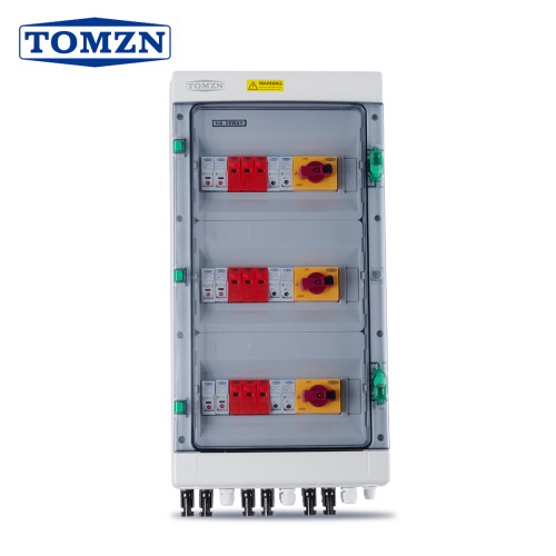 TOMZN Solar Photovoltaic PV Combiner Box With Lightning Protection 6 input 3 output DC 1200V Fuse MCB SPD Waterproof IP65 36ways - TOMZN