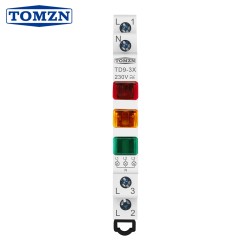 TOMZN TD9-3X Led light 230V AC/DC 9mm Red Yellow Green Three Phase Signal warning light din indicator lamp Equipment alarm - TOMZN
