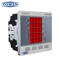 TOMZN Three Phase Volt Current Frequency Multi-function Meter 3P4L AC/DC 85-265V Line-to-Line Voltage Password Max and Min Value - TOMZN