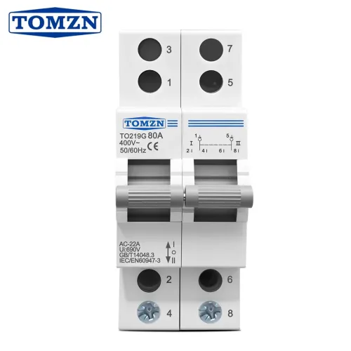 TOMZN TO219G 2P 400V~ AC 80A MTS Dual Power Manual Transfer Isolating Interlock Circuit Breaker Disconnectable Changeover Switch - TOMZN