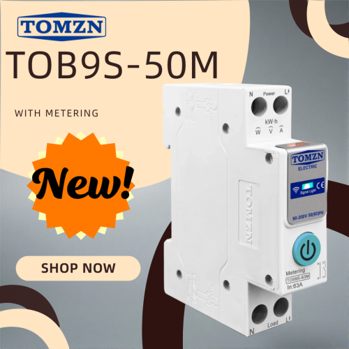 TOMZN TOB9S-63M 50A U-I-P-W Measure Timer ON/OFF Switch Relay Status Final state of memory DIN Rail 1P+N - TOMZN