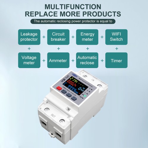 TOMZN TOMPD-100LW AC110V 230V 100A WIFI Smart Multifunctional Protector TUYA Smartlife NTC Temp Measurement Protection Leakage - TOMZN