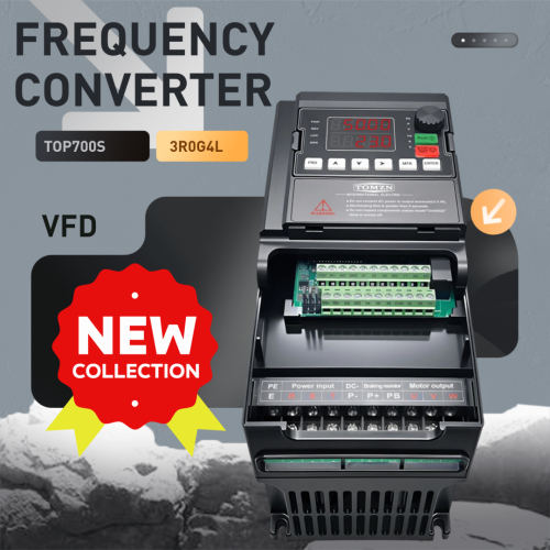TOMZN TOP700S 3kW 4HP VFD 3 Phase 380V Variable Frequency Drive High Performance Vector Control Inverter for CNC Spindle Motor - TOMZN