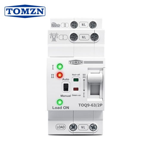 TOMZN TOQ9 2P AC230V 63A Auto Manual Small DIN Rail Uninterrupted Changeover Swicth Generator To City Power Dual Power Swicth - TOMZN