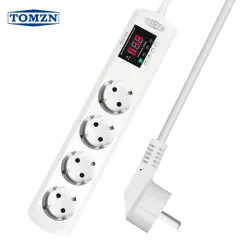 TOMZN TOSVA-16LM EU Plug Socket 4 AC Outlets Automatic Voltage current Protector 220V Adjustable 16A Power Protector Wall - TOMZN