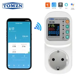 TOMZN TOSVA-16LW EU WIFI TUYA voltage current leakage Socket AC 110V 220V Adjustable 1-16A Power Surge Protector metering timer - TOMZN