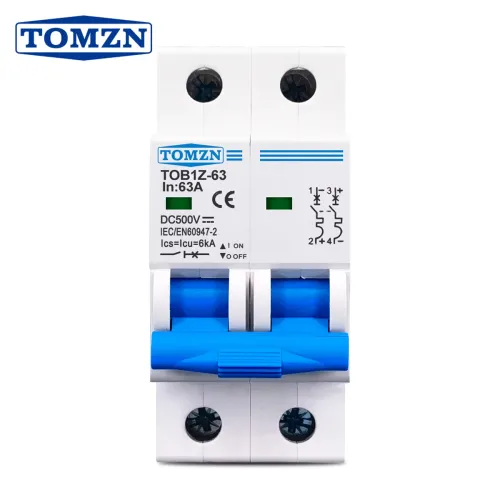 2P DC MCB 6KA 500V Mini Circuit Breaker 3A 6A 10A 16A 20A 25A 32A 40A 50A 63A Y connection - TOMZN