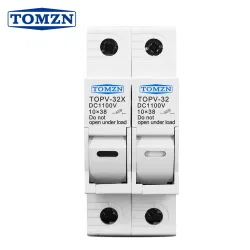 2P Parallel DC Fuse Holder 10*38mm High Voltage Solar PV 1100V TOMZN TOPV-30 Base Photovoltaic System Protection Protector gpV - TOMZN