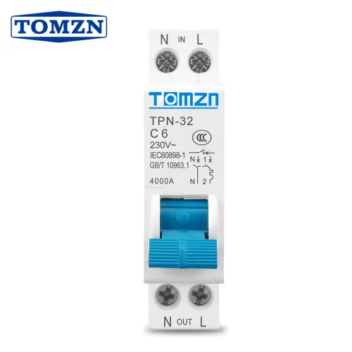 TPN 1P+N Mini Circuit breaker MCB 10A,16A,20A,25A,32A - TOMZN
