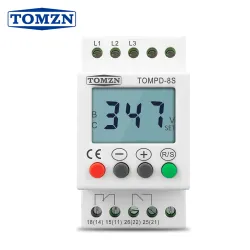 3 Phase Din rail Voltage Monitoring Sequence Protection Relay adjustable Under Over Voltage Protector - TOMZN