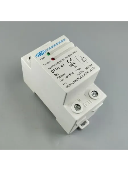 32A 230V 50/60hz Din rail automatic recovery reconnect over Current limiting protective device protector - TOMZN