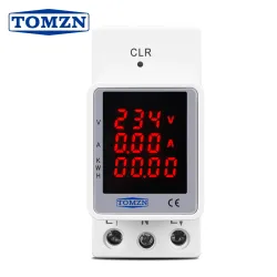 3IN1 din rail TOVAE-100 AC 110V 220V 100A Voltage Current KWH Electric energy monitor meter VOLT AMP voltmeter ammeter TOMZN - TOMZN