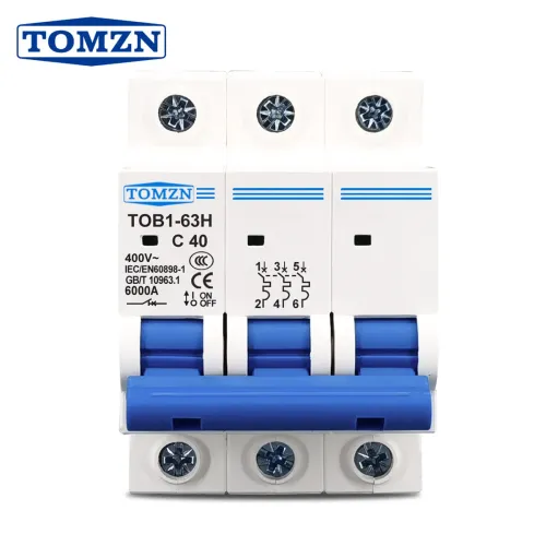 3P AC MCB TOB1-63 C type 230/400V~ 50HZ/60HZ Mini Circuit breaker 3A 6A 10A 16A 20A 25A 32A 40A 50A 63A - TOMZN