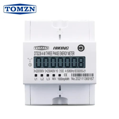 4P 100A three phase Din rail KWH Watt hour din-rail energy meter LCD 3*230/400V 3*120/208V 3*220/380V CT type 50Hz 60Hz - TOMZN