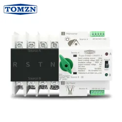 4P 3 Phase 4 wire Din Rail ATS for PV and inverter Dual Power Automatic Transfer Selector Switches Uninterrupted 63A 100A 125A - TOMZN